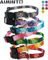 Dog Collar, Cute Floral Pattern, Soft and Adjustable Collar with Quick Release Buckle (M (Neck 14-24", Width 3/4"), Hawaiian Purple)...