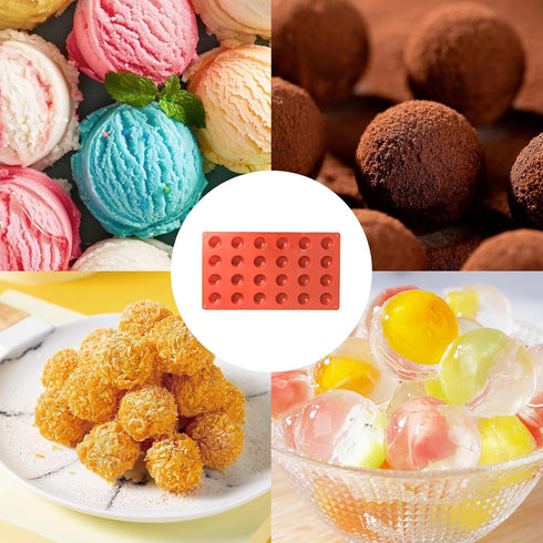 Circle Silicone Mold Chocolate Mini 24-Cavity Semi Sphere Silicone Molds Non-Stick, Half Sphere Silicone Baking molds for Candy and chocolate, BPA...