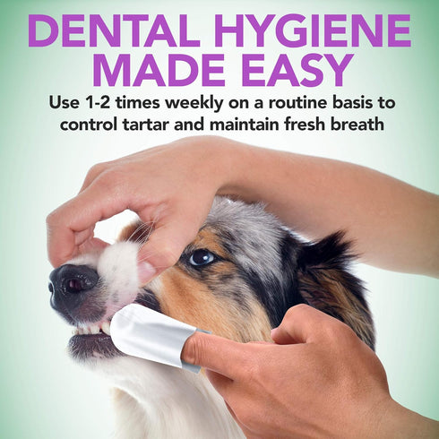 Vet's Best Dental Care Finger Wipes - Reduces Plaque & Freshens Breath - Teeth Cleaning Finger Wipes for Dogs & Cats - 50 Count...