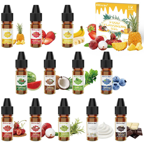 Food Flavoring Oil - 12 Liquid Lip Gloss Flavoring Oil, Concentrated Candy Flavoring, Flavor Oil for Baking, Cooking, Slime Making, Soap, Drinks, ...