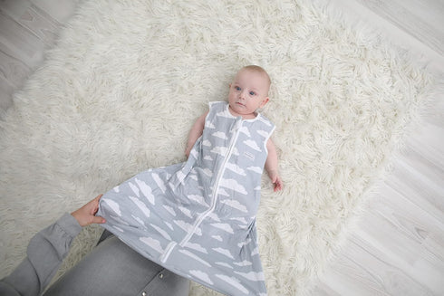 Baby Sleeping Bag Sack – Infant Sleeping Bags - Pure Cotton Wearable Blanket Baby Sleep Bag – Unisex Zip Up Baby Bag for Boys and Girls (Grey Clou...