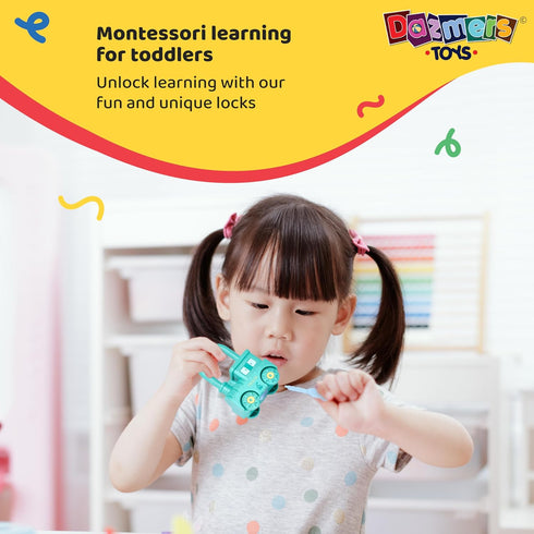 Dazmers Lock and Key Toy - Kids Educational Toy with 3 Locks (3.5x2.7 inches) and 3 Keys (3x1.3 inches) - Unique Way for Toddlers to Learn Numbers...