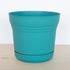 Bloem Saturn Round Planter with Saucer Tray: 10" - Bermuda Teal - Durable Plastic Pot, Matte Finish, Removable Saucer, for Indoor & Outdoor Use, G...