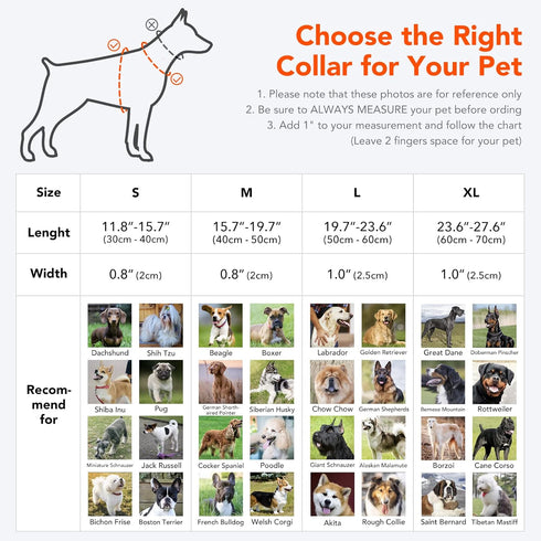 Reflective Dog Collar, Ultra Comfortable Soft Neoprene Padded Dog Collar, High Visibility Thick Nylon Dog Collars, Adjustable for Small/Medium/Lar...