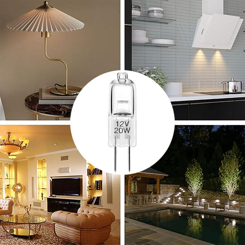 Diximus G4 Low Voltage Halogen Bulbs - 20 Watt Small Light Bulb – 12V Landscape Light Bulbs 20W Bi-Pin Bulb for Under Cabinet Puck Light, Chandeli...