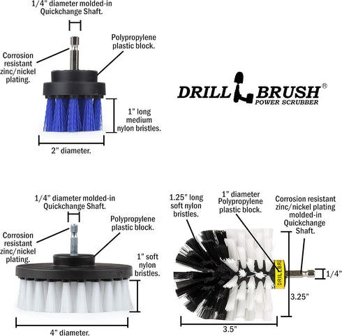 Drillbrush Pet Hair Remover Brush - Lint Roller Brush Alternative – Car Carpet Pet Hair Lifter and Lint Remover - Dog Brush/Cat Brush Drill Attach...