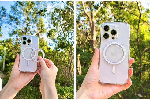 metisinno Magnetic Base Compatible with PopSocket Phone Grips and iPhone MagSafe Cases, Clear & White...