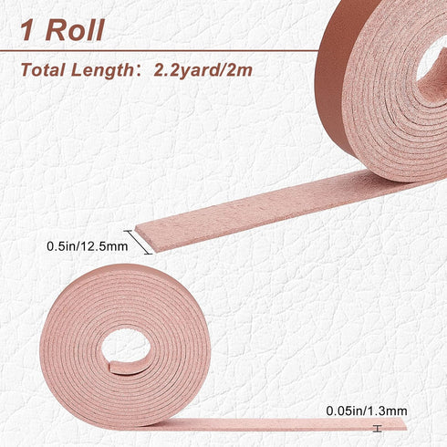 GORGECRAFT Brown Genuine Leather Strap Strip 1/2 Inch Wide 79 Inch Long Leather Belt Strips Wrap Single Sided Flat Cord for DIY Crafts Projects Cl...