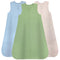 Baby Wearable Blanket, Breathable Cotton Sleep Sacks for 6-12 Months, 3 Pack Sleeping Bag Sack, Medium Size, 2-Way Zipper, 0.5 Tog...