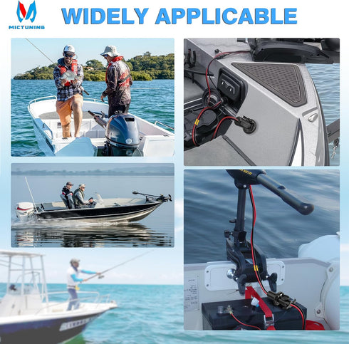 MICTUNING Trolling Motor Plug and Receptacle 12V Quick Connect Socket Compatible With Minn Kota Marine Boat Kayak, 2 Wire 8 Gauge Male Female Trol...