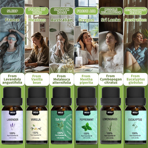 Essential Oils Set Top 6 Aromatherapy-Essential Oils for Diffuser for Home,Air Freshening Diffuser Oils Scents for aromatherapy,Laundry,Candle&Soa...