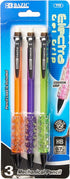BAZIC Electra 0.7 mm Fashion Color Mechanical Pencil with Gel Grip (3/Pack)...