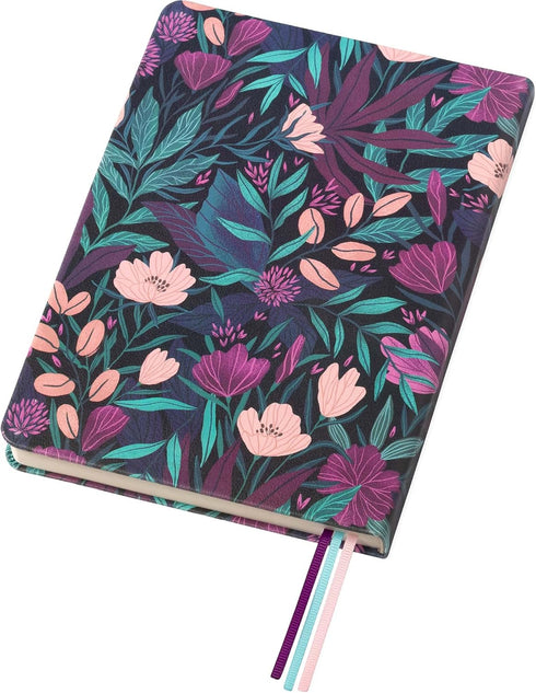 Eccolo Medium Lined Journal Notebook, Flexible Cover, A5 Writing Journal, 256 Ruled Ivory Pages, 3 Ribbon Bookmarks, Lay Flat, Notebook for Work o...