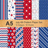 Whaline 60 Sheet 4th of July Pattern Paper Set 12 Designs A5 Size Patriotic Stars Stripes Fireworks Craft Paper Red Blue White Double-Sided Origam...