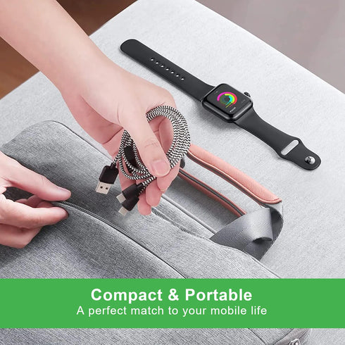 Multi Charging Cable for Apple Watch, Magnetic Wireless Charger, 4 in 1 Nylon Braided Cord for Multiple Devices, USB C/Micro Port/Compatible with ...