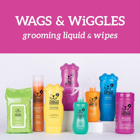 Wags & Wiggles Polish Multipurpose Wipes for Dogs | Clean & Condition Your Dog's Coat without A Bath | Fresh Very Berry Scent Your Dog Will Love, ...