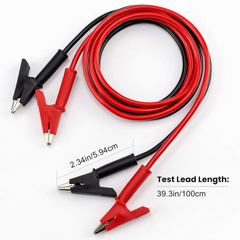 KAIWEETS Alligator Clips Electrical Test Leads Set, 15A Jumper Wires Heavy Duty with Protective Copper Clips, Premium PVC Silicone Cables for Elec...