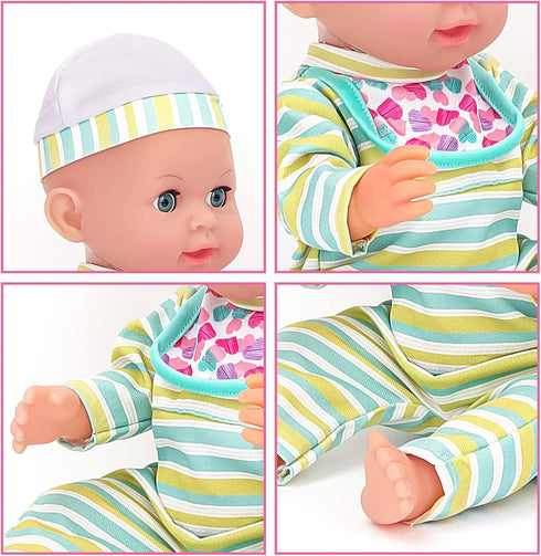 deAO Baby Doll Clothes for 12 13 14 Inch Dolls,6 Sets Doll Clothes and Accessories,Dress Up Fun,Doll Outfits Accessories Underwear for Doll Gift (...