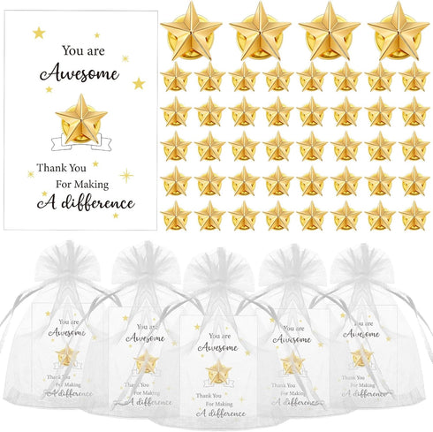 Nosiny Employee Appreciation Gifts Include Star Badge Lapel Pins Students Inspirational Greeting Cards and Organza Bags Thank You Gifts for Nurse ...