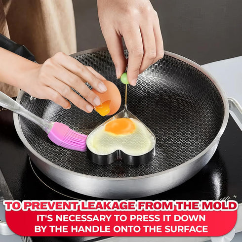 5Pcs Stainless Steel Ring Molds for Cooking Egg - Pancake Shapes Cooking Rings Egg Rings for Frying Eggs Round Egg Cooker Ring - Egg Ring Mold Coo...