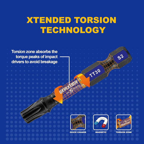 21Pieces T7-T40 Security Torx Screwdriver Bit Set,Impact Tough Magnetic Torx Head Power Bits, S2 Alloy Steel Star Bit with Impact Magnetic Bit Hol...