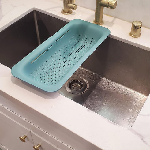 Makerstep Over the Sink Colander Strainer Basket - Expandable, Wash, Drain, and Dry. - New Home Kitchen Essentials, Multifunctional Kitchen Gadget...