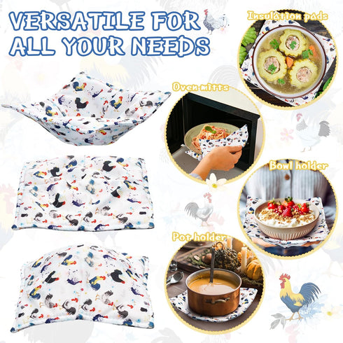 Cunhill Cotton Microwave Bowl Holders Bowl Hot Pads Heat Resistant Bowl Potholders Multipurpose Holders Quilted Bowl Cozy for Soup Bowl Hot Pads K...