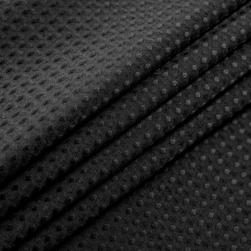 Stall Shower Curtain Fabric 36 x 72 Inch, Waffle Weave, Hotel Luxury Spa, 230 GSM Heavy Duty, Water Repellent, Black Pique Pattern Decorative Bath...