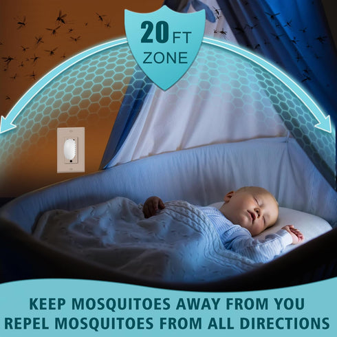Mosquito Repeller,USB Powered Mosquito Repellent Outdoor Indoor, Included 10 Pcs Refill, DEET-Free, Highly Effective for Home, Bedroom, Office,Cam...