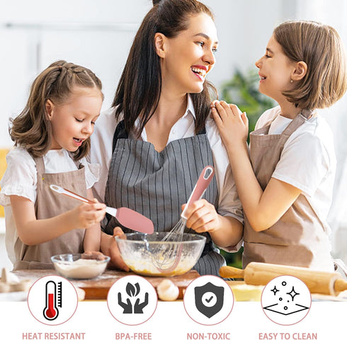 Silicone Kitchen Cooking Utensils Set Heat Resistant, 5 Pcs Silicone Spatula Set for Baking Cooking Mixing, Silicone Cooking Utensils Set for Nons...
