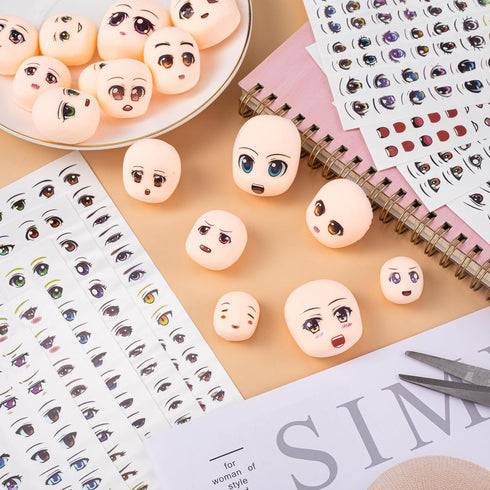 Joez Wonderful 12Pcs Water Eye Stickers for Dolls, Eye Water Decals Cute Cartoon for Doll Clay Accessories...