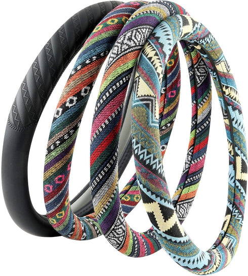 OceeK Car Steering Wheel Cover 15 inch Steering Wheel Cover for Car Cloth Steering Wheel Covers for Women Steering Wheel Cover 15 inch Universal B...