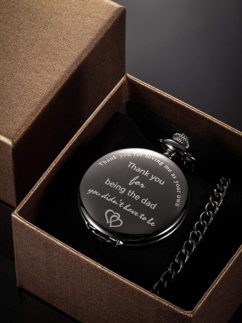 Tatuo Dad Presents Pocket Watch for Father in Law, Stepdad Thank You for Loving Me as Your Own Quartz Pocket Watch for Father...
