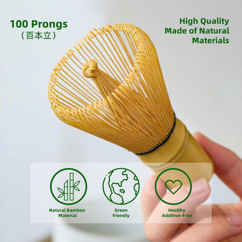 TEANAGOO MA-01 Japanese Matcha Ceremony Accessory, Matcha Whisk (Chasen), Traditional Scoop (Chashaku), Tea Spoon, Whisk Holder, The Perfect Set t...
