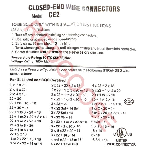 300PCS Closed End Crimp Connector 26-12 AWG Nylon Wire Connectors Crimp Cap Wire Terminals(26-18AWG 100PCS, 26-16AWG 100PCS, 26-12AWG 100PCS)...