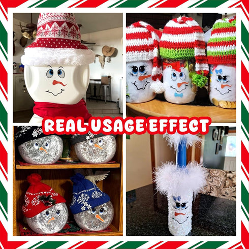 Snowman Face Stickers Snowman Decals Christmas Wall Decals Snowman Faces Decals Refrigerator Wall Stickers Window Cling Decal Lovely Snowman Face ...