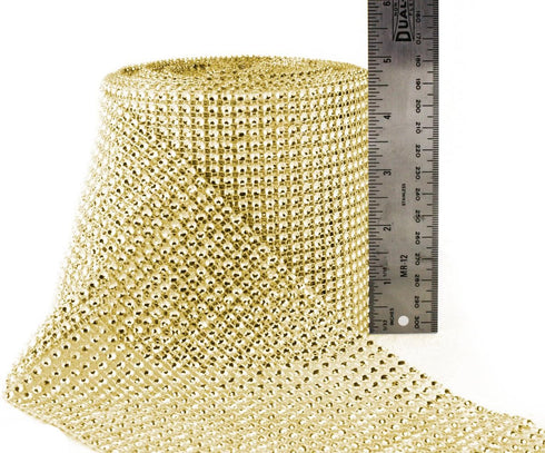 Super Z Outlet Sparkling Rhinestone Mesh Ribbon for Event Decorations, Wedding Cake, Birthdays, Baby Shower, Arts & Crafts, 4.75" x 10 Yards, 24 R...