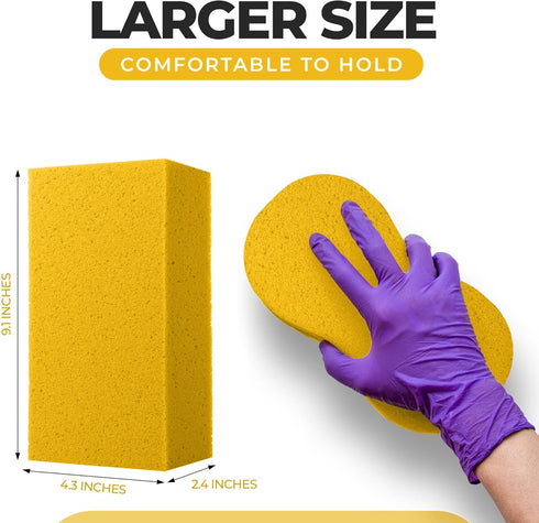 Large Sponges for Cleaning - 2 Pack - Multi-Purpose Cleaning Sponge, Large Sponges for Cleaning, Household Cleaning Sponges, Tile Grout Sponge, Sp...