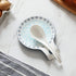 Hand Painted Spoon Rest, 5.5" Ceramic Spoon Holder for Stove Top and Kitchen Counter, Blue Pattern Utensil Rest, Great Cooking Gifts for Friends, ...