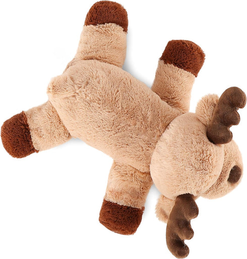 Adorable Caribou Furry Reindeer Elk Moose Stuffed Animals Plush Toy for Kids Babies Boys Birthday Bedtime Decor, 13" Super Soft Brown...