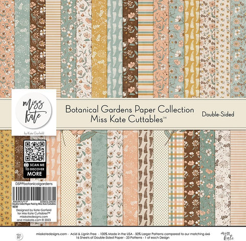 Pattern Paper Pack - Botanical Gardens - like Watercolor Florals - 16 Double-Sided 12"x12" Collection Includes 33 Patterns - Scrapbooking Card Mak...