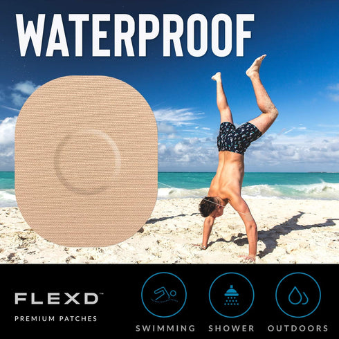 Flexd - Freestyle Adhesive Patches (30 Pcs) - Libre Adhesive Patch Covers for CGM - Tan...