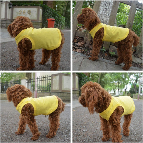2018 Pet Clothes Dog Clothing Blank T-shirt Tanks Top Vests for Small Middle Large Size Dogs 100% Cotton Dog Summer Vest Classic (M, Yellow)...