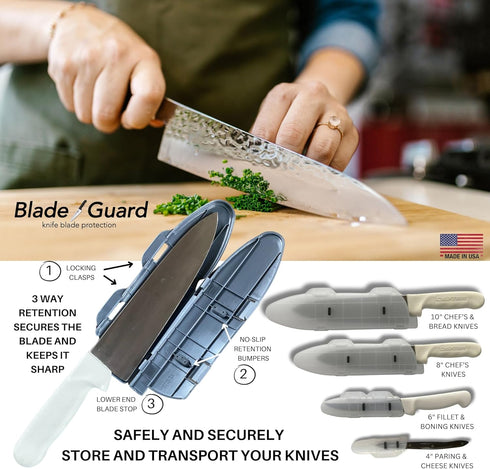 Blade Guard Knife Blade Protection Cover, Secure Fit Sheath for Storage or Transport – Chef’s Kitchens, Travel & Outdoor Use, Dishwasher Safe BPA-...