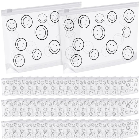 50 Pcs Clear Zipper Pouches Clear Makeup Pouches Toiletry Bags Leakproof PE Pouch with Zipper Transparent Plastic Travel Cosmetic Bags for Women M...