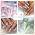 600Pcs Flower Nail Charms and Flatback Pearls,Mixed Size 3D Rose Flowers Nail Charms for Acrylic Nail Supplies Design,White Half Pearls for Nail J...