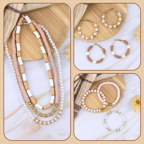 LUDUKOO Clay Bead Bracelet Kit, 2370Pcs Flat Polymer Clay Heishi Beads Bracelet Making Kit for Girls Adults, DIY Friendship Bracelet Kit with Gold...