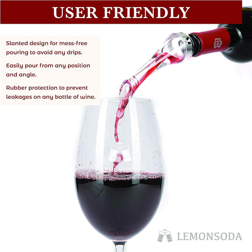LEMONSODA Wine Aerator Pourer - Essential Wine Aerator Pourer Spout Clear...