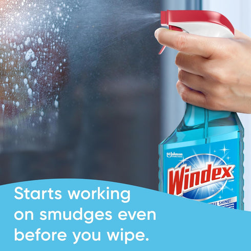 Windex Glass and Window Cleaner Spray Bottle, Bottle Made from 100% Recovered Coastal Plastic, Original Blue, 23 fl oz (Pack of 2)...