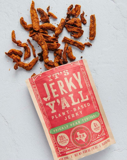 It's Jerky Y'all Vegan Jerky TERIYAKI - Beyond Tender and Tasty Meatless Vegan Snacks - High Protein, Low Carb, Non-GMO, Gluten-Free, Vegetarian, ...